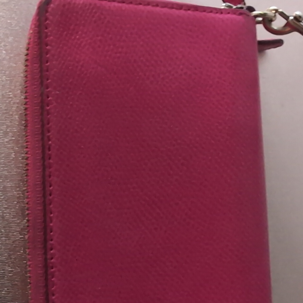 Coach Pink Leather Continental Wallet/Wristlet - Picture 3 of 12